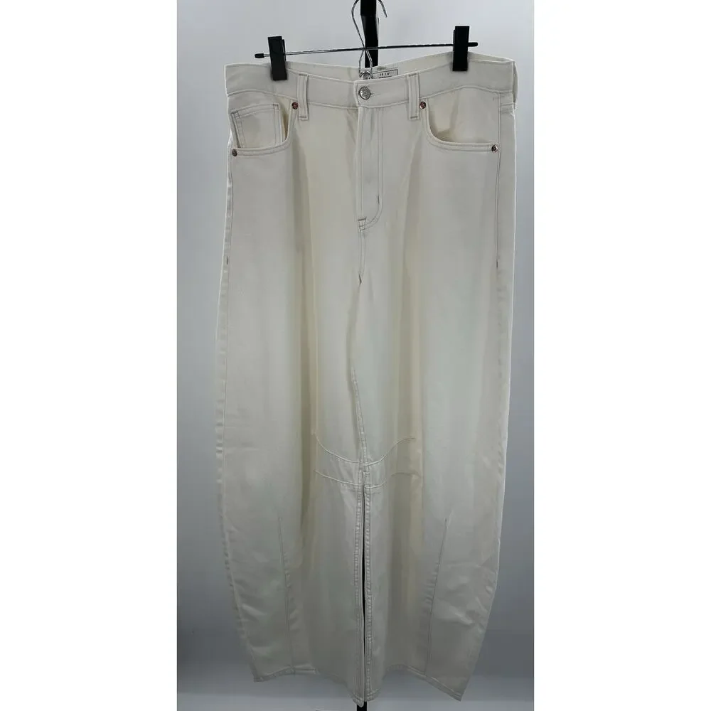 GAP Horseshoe High Rise Wide Leg Jeans Women’s 29 8T Ivory Lyocell - Picture 3 of 8
